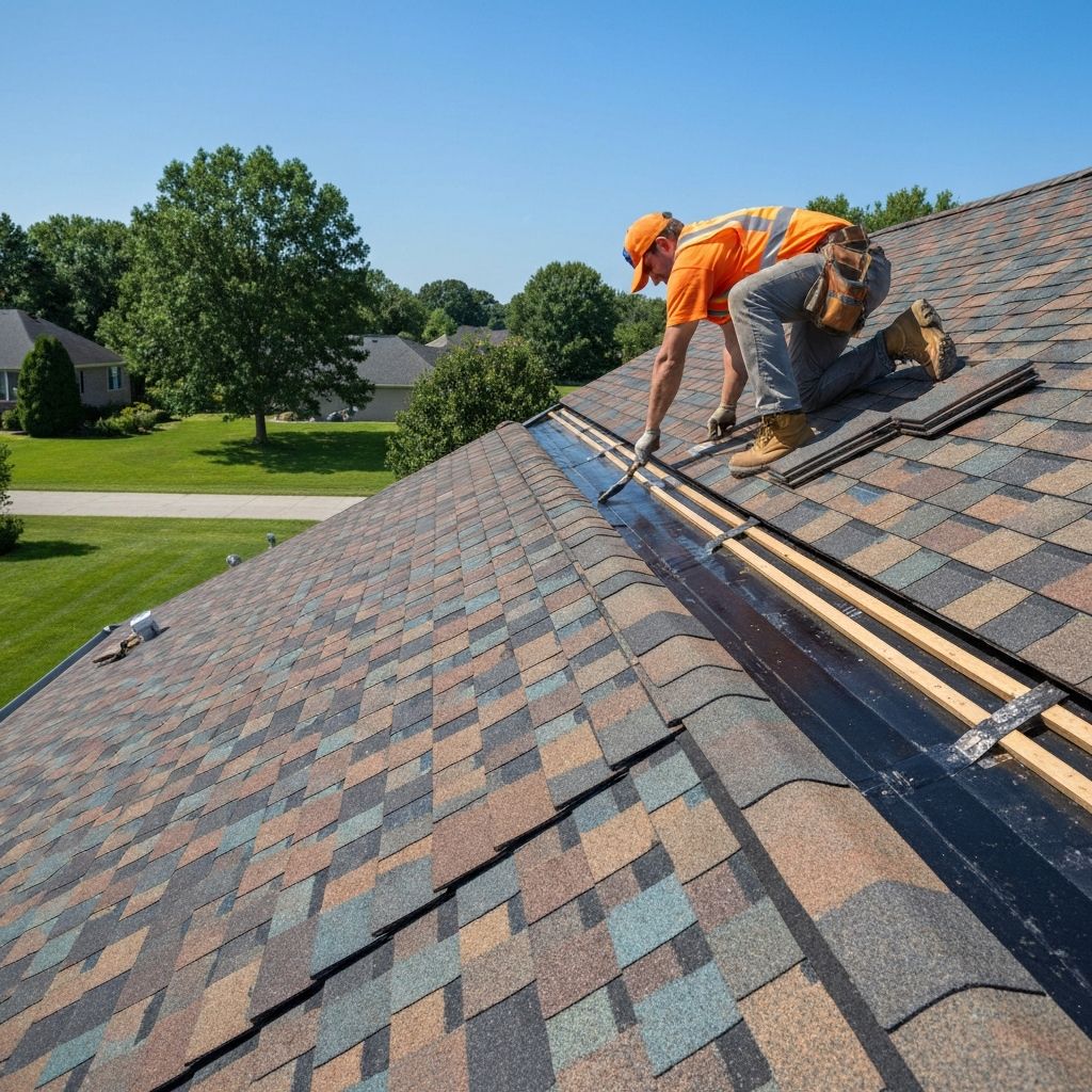 Roofing professionals at work